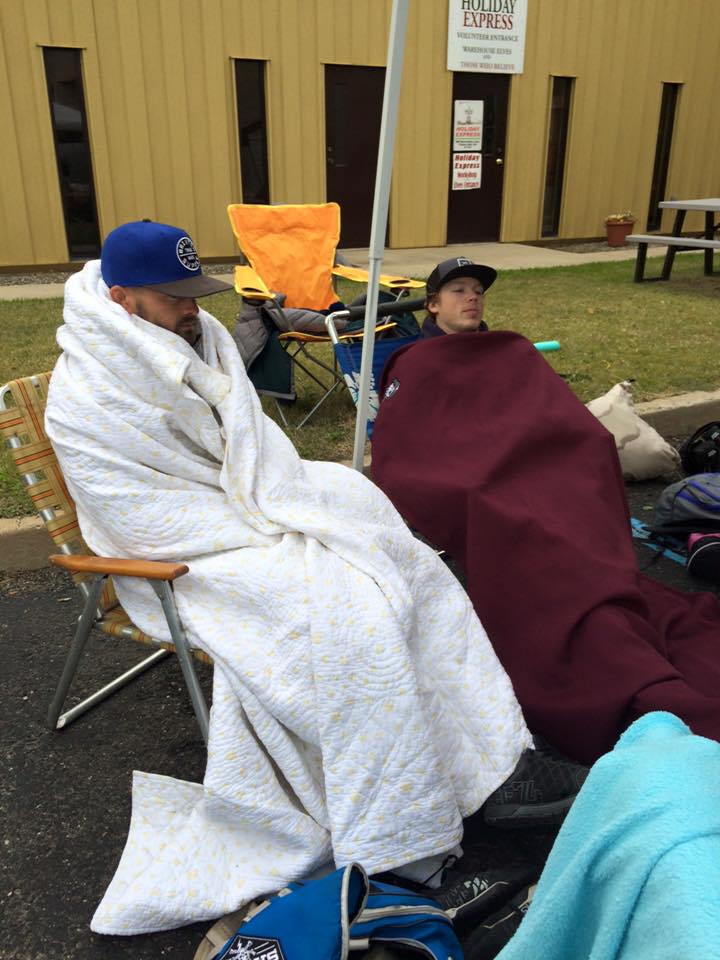 THIS IS NOT WHAT WE MEAN BY A "REST DAY". Here's two coaches resting between heats at a the competition this past weekend.