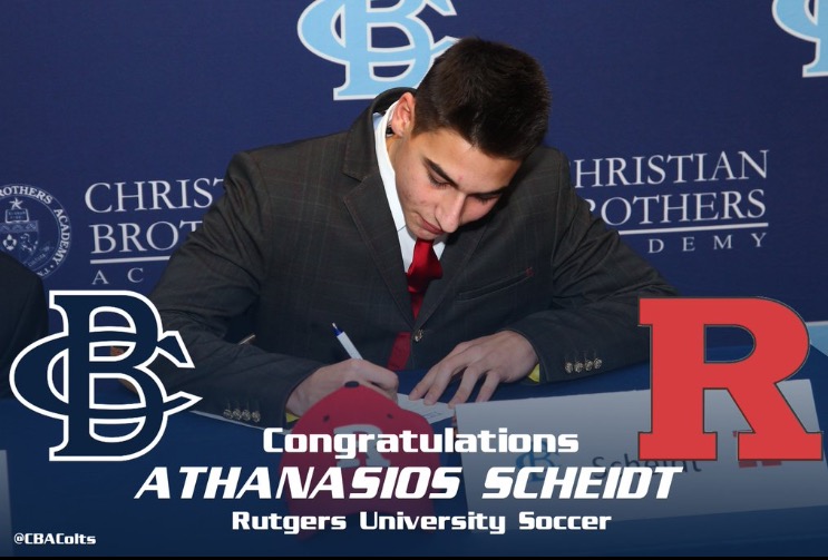 Here is one of OCF personal training athletes signing his NCAA letter of intent. A. Scheidt received a full scholarship after months of training here with us at OCF. 