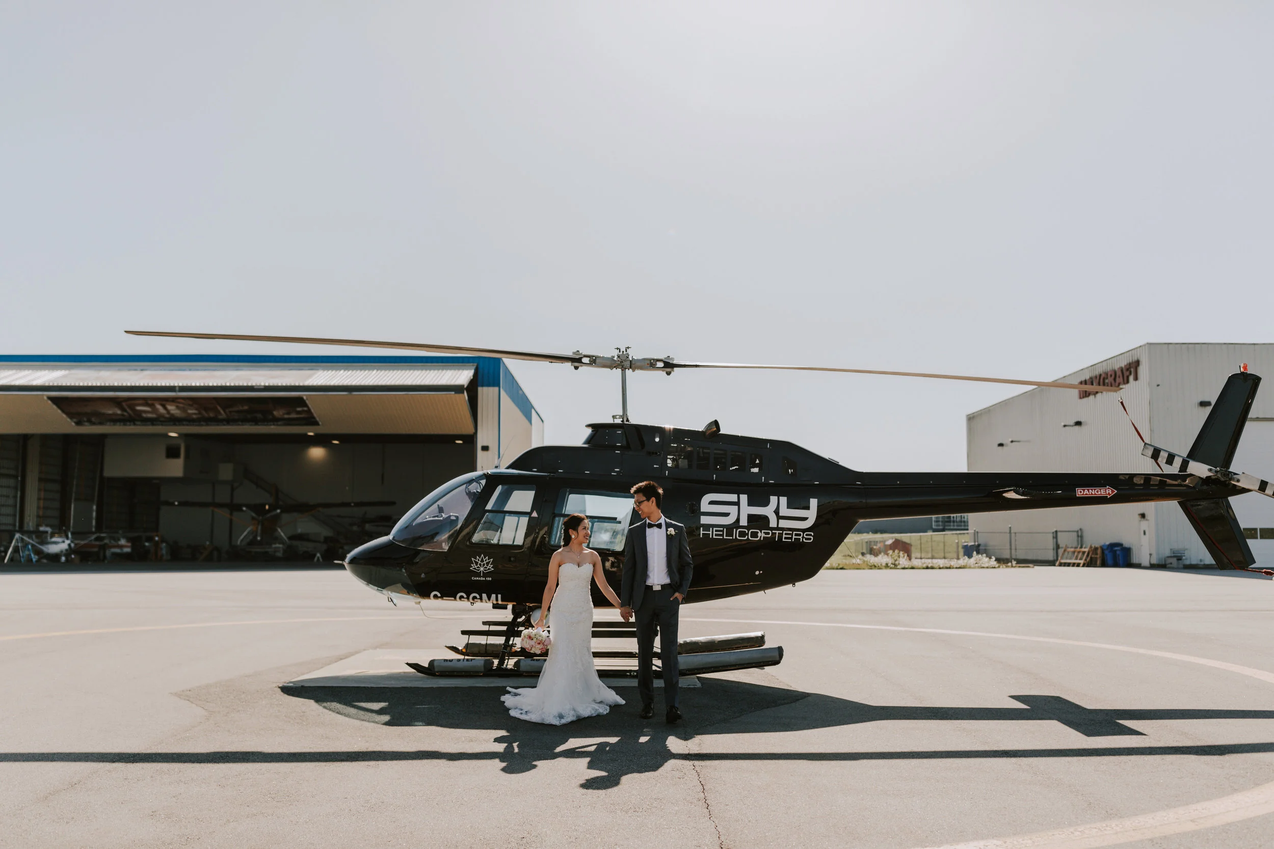  Helicopter Mountain Top Elopement in Pitt Meadows with Sky Helicopters - Snowy Mountaintop Elopement Photos 