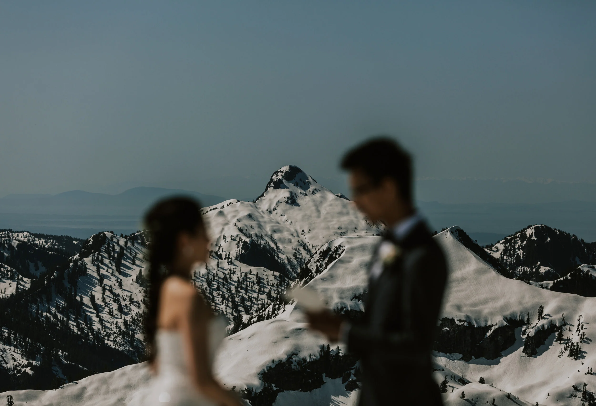  Helicopter Mountain Top Elopement in Pitt Meadows with Sky Helicopters - Snowy Mountaintop Elopement Photos 