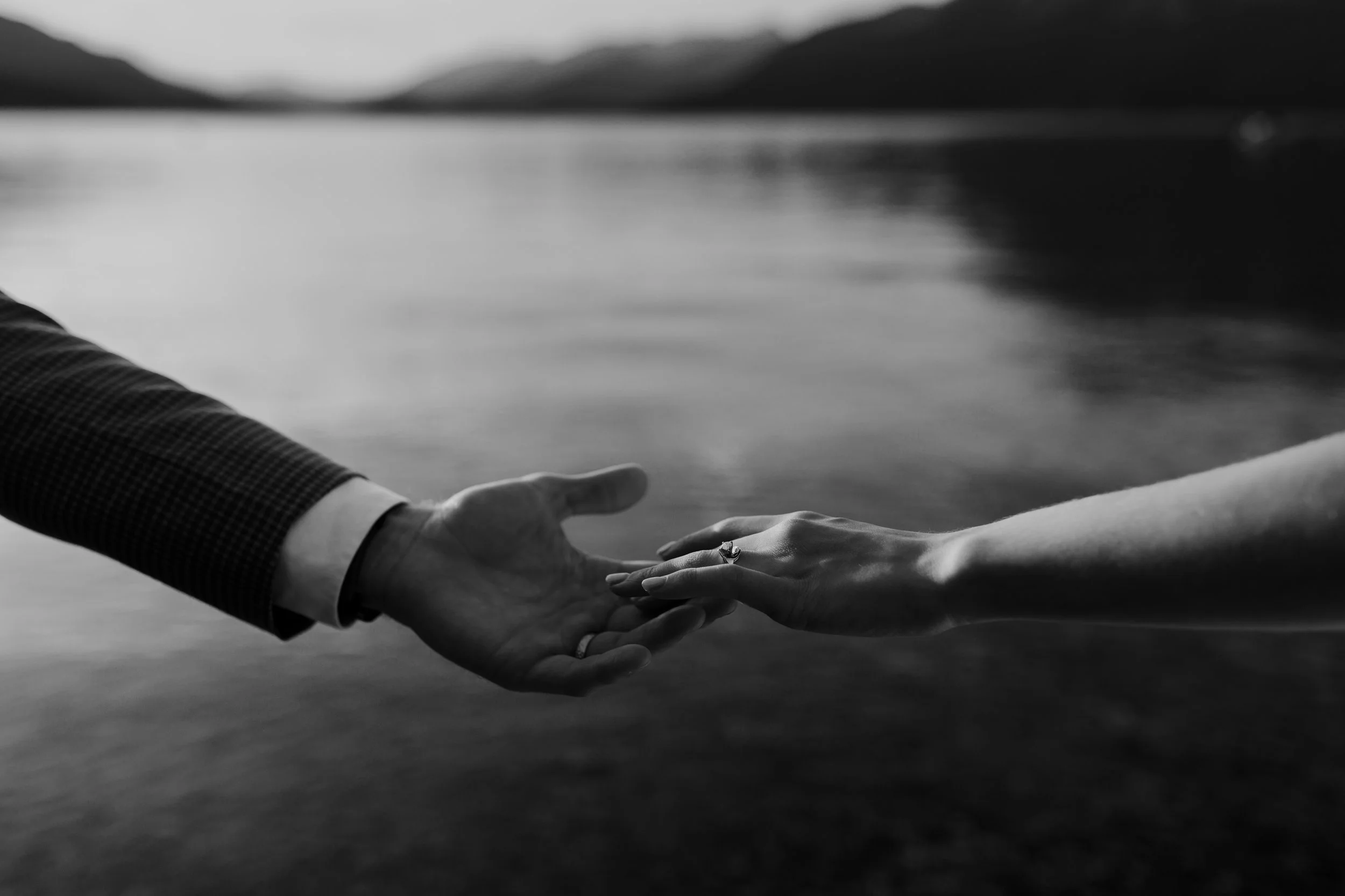  Intimate Wedding and Elopement Photos at Sunset on the beach with mountain views on the Sunshine Coast of British Columbia 