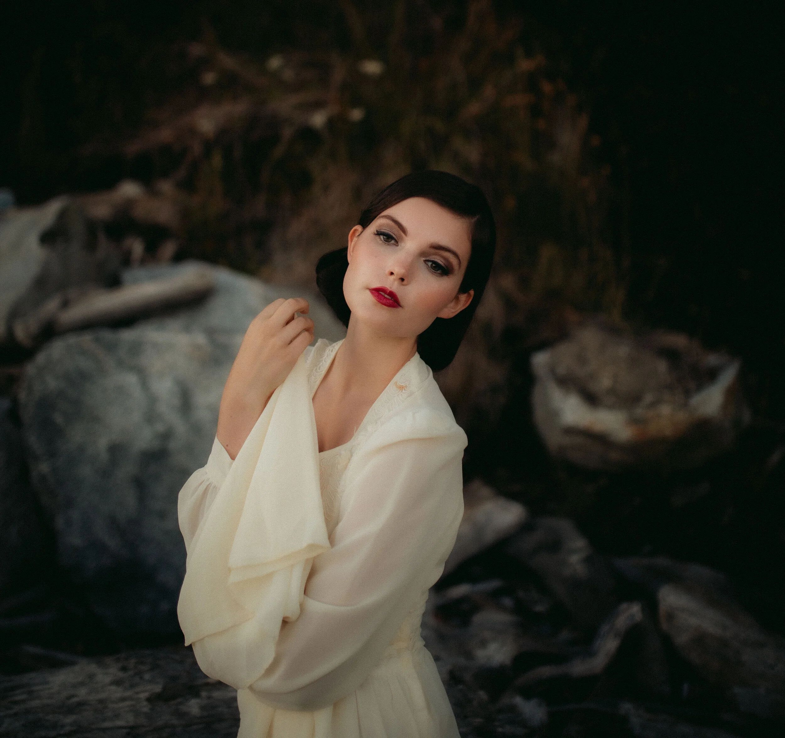  Vintage Bridal Photos on the Beach at Sunset on the Sunshine Coast, BC — Jennifer Picard Photography —Sunshine Coast and Vancouver Wedding Photographer and Videographer Team 