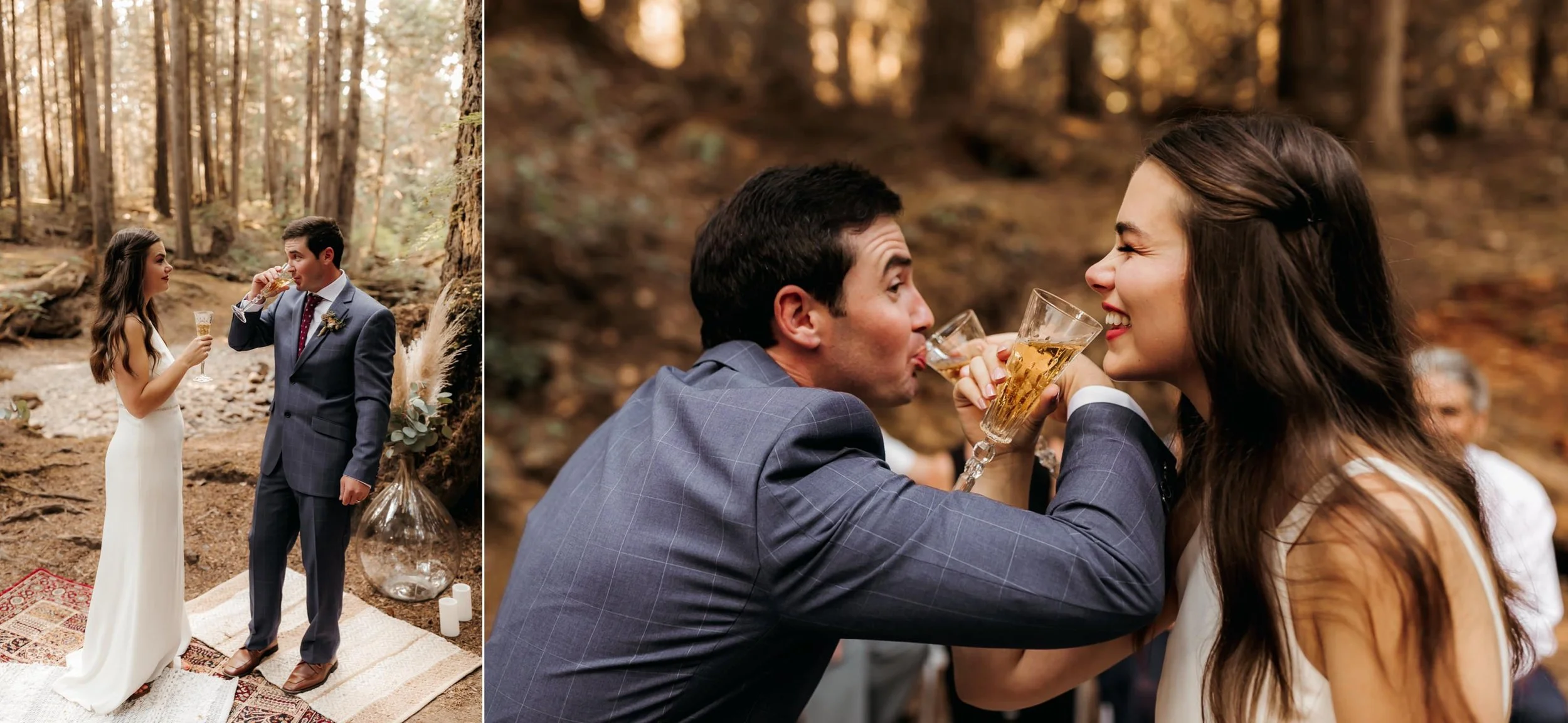  Emma and CodyÕs Sunshine Coast Elopement. Ceremony in Cliff Gilker Park in Roberts Creek and Golden Hour Photos at Roberts Creek Pier 