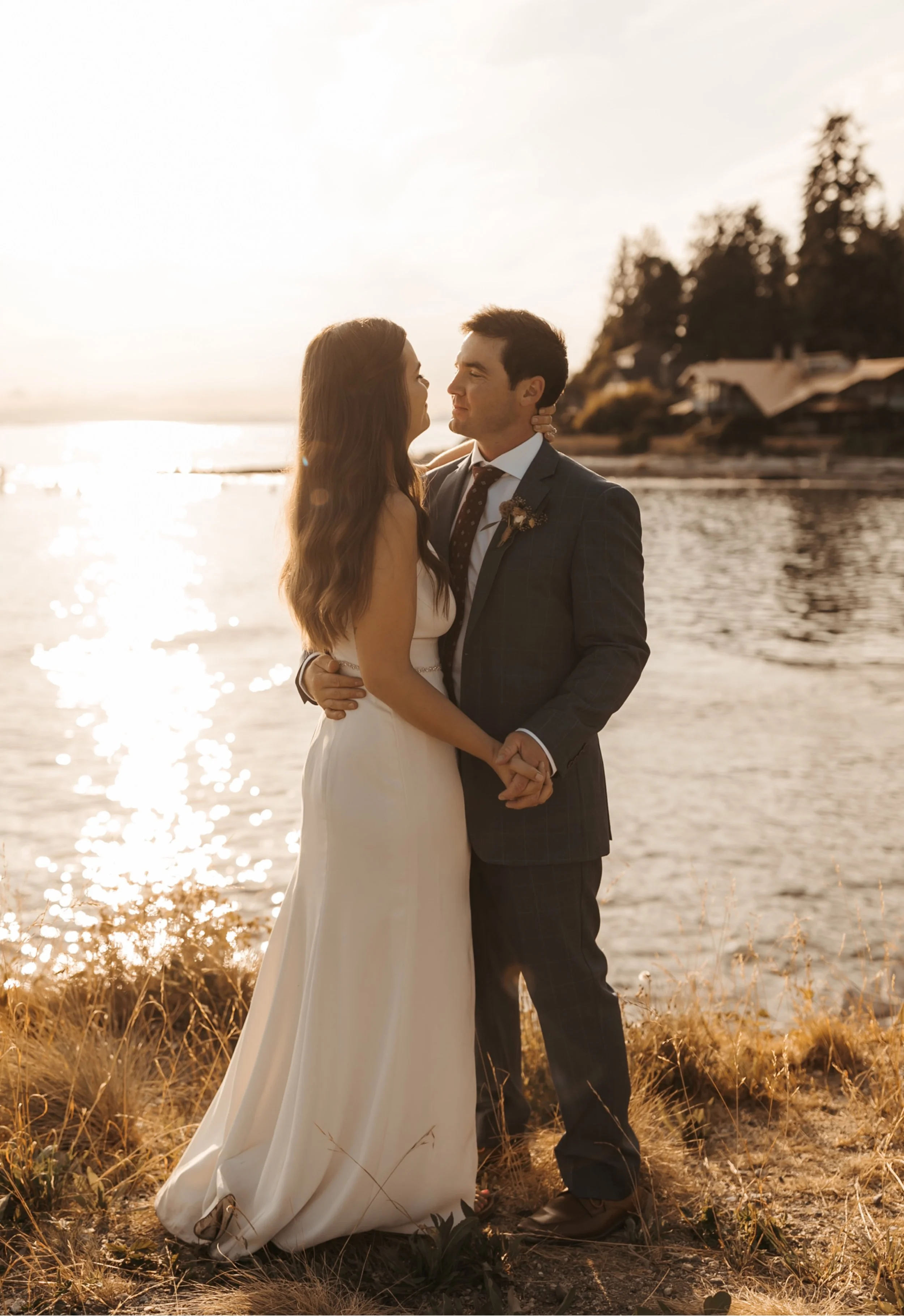  Emma and CodyÕs Sunshine Coast Elopement. Ceremony in Cliff Gilker Park in Roberts Creek and Golden Hour Photos at Roberts Creek Pier 