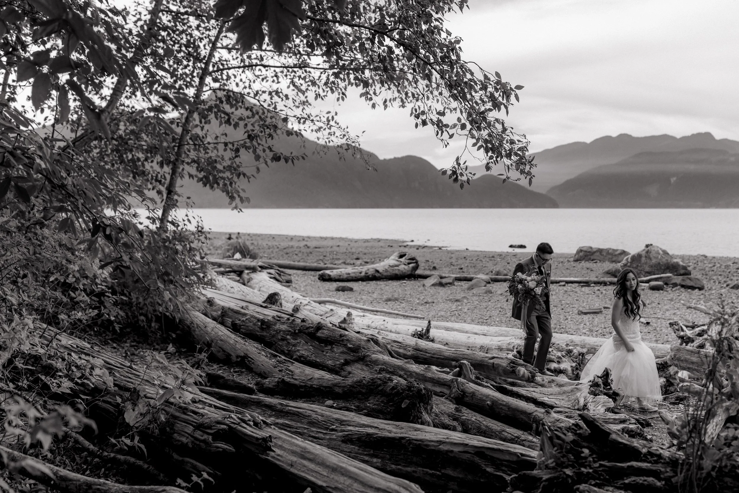  First Look at Porteau Cove Provincial Park and Intimate Golden Hour Wedding at Sea to Sky Gondola in Squamish BC  