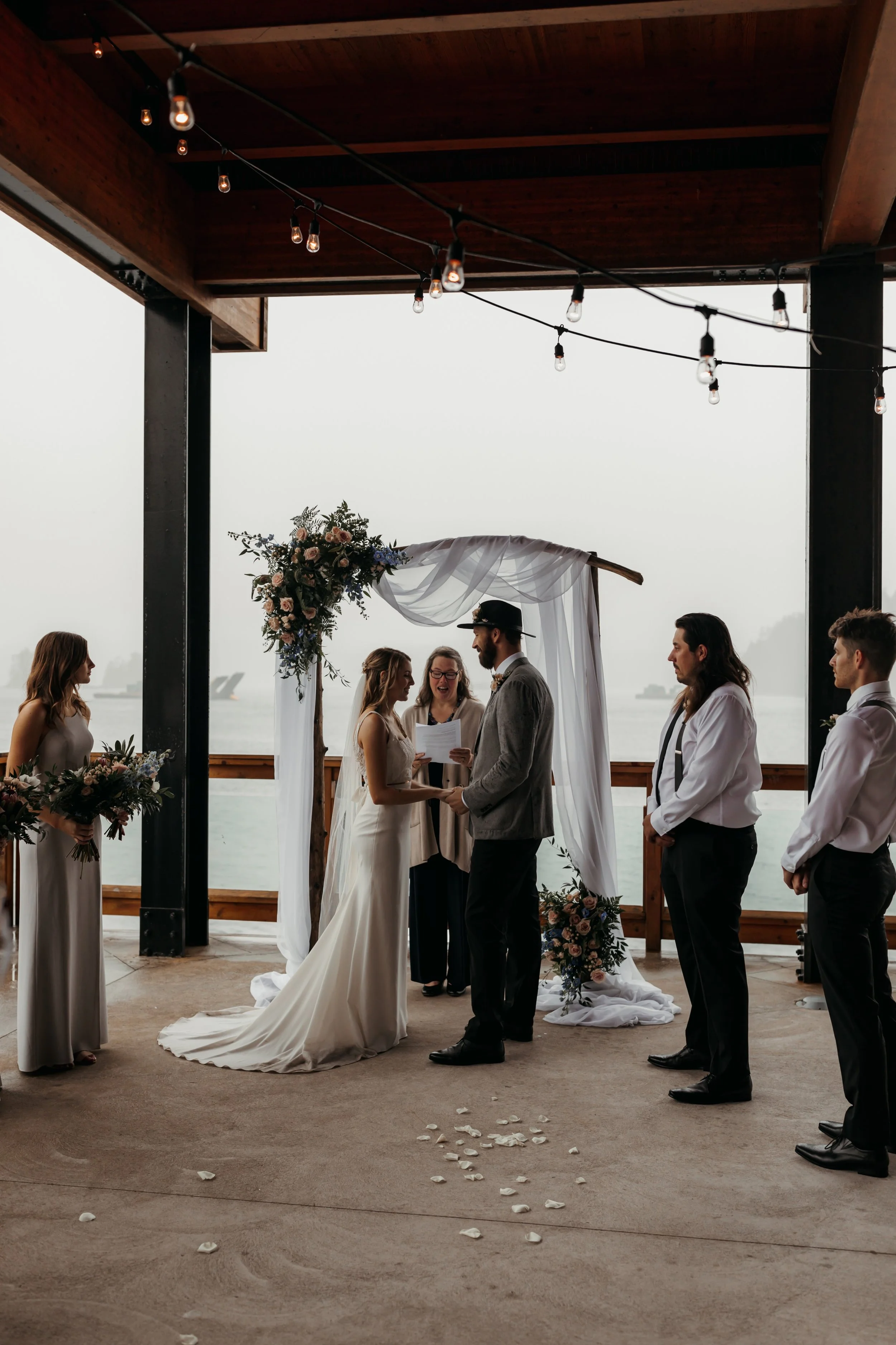  Intimate Rainy Day Tofino Wedding at the Pacific Sands Resort and Shore Pier Ceremony 