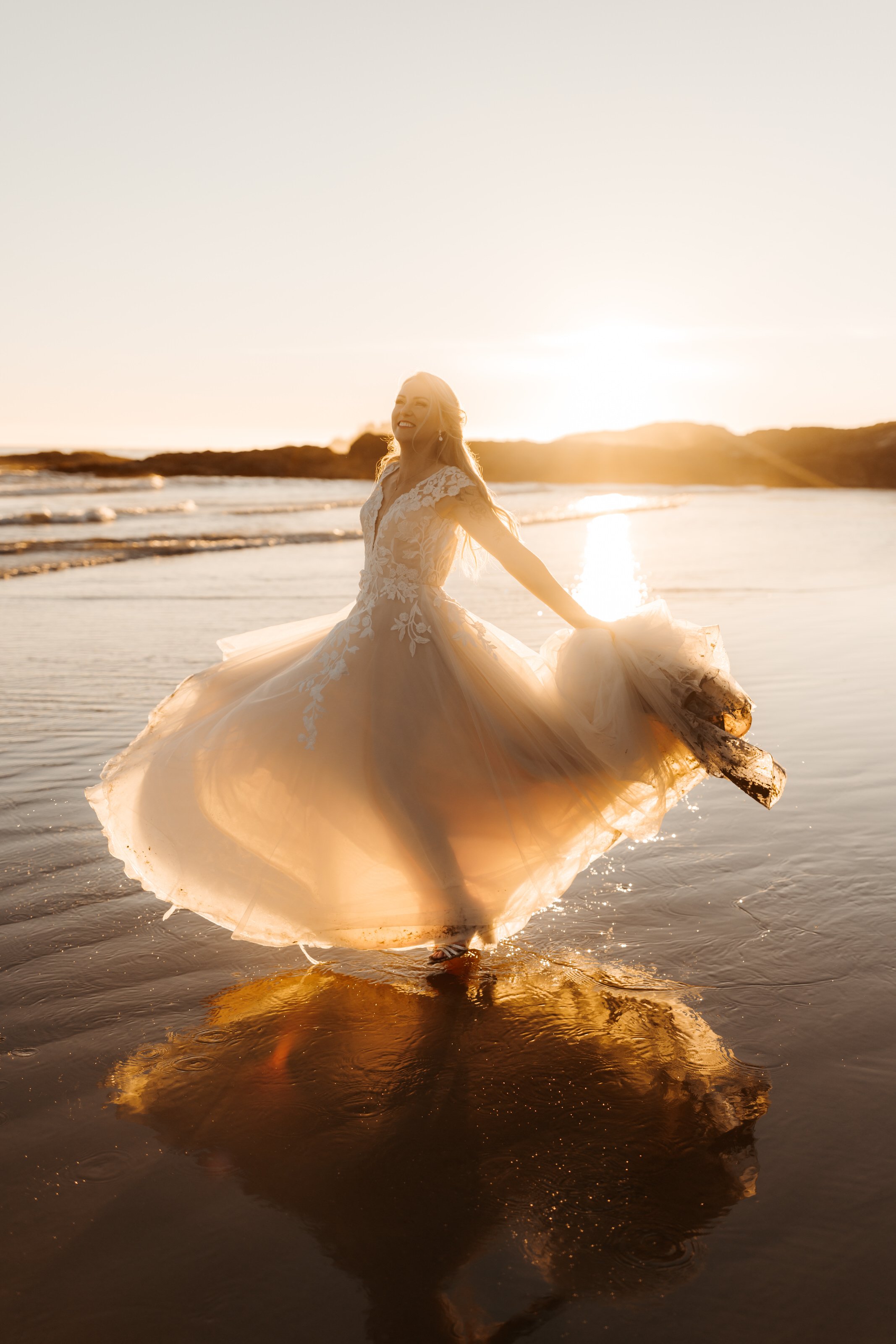  Golden Hour Sunset Elopement at the Wickaninnish Inn on Chesterman Beach 