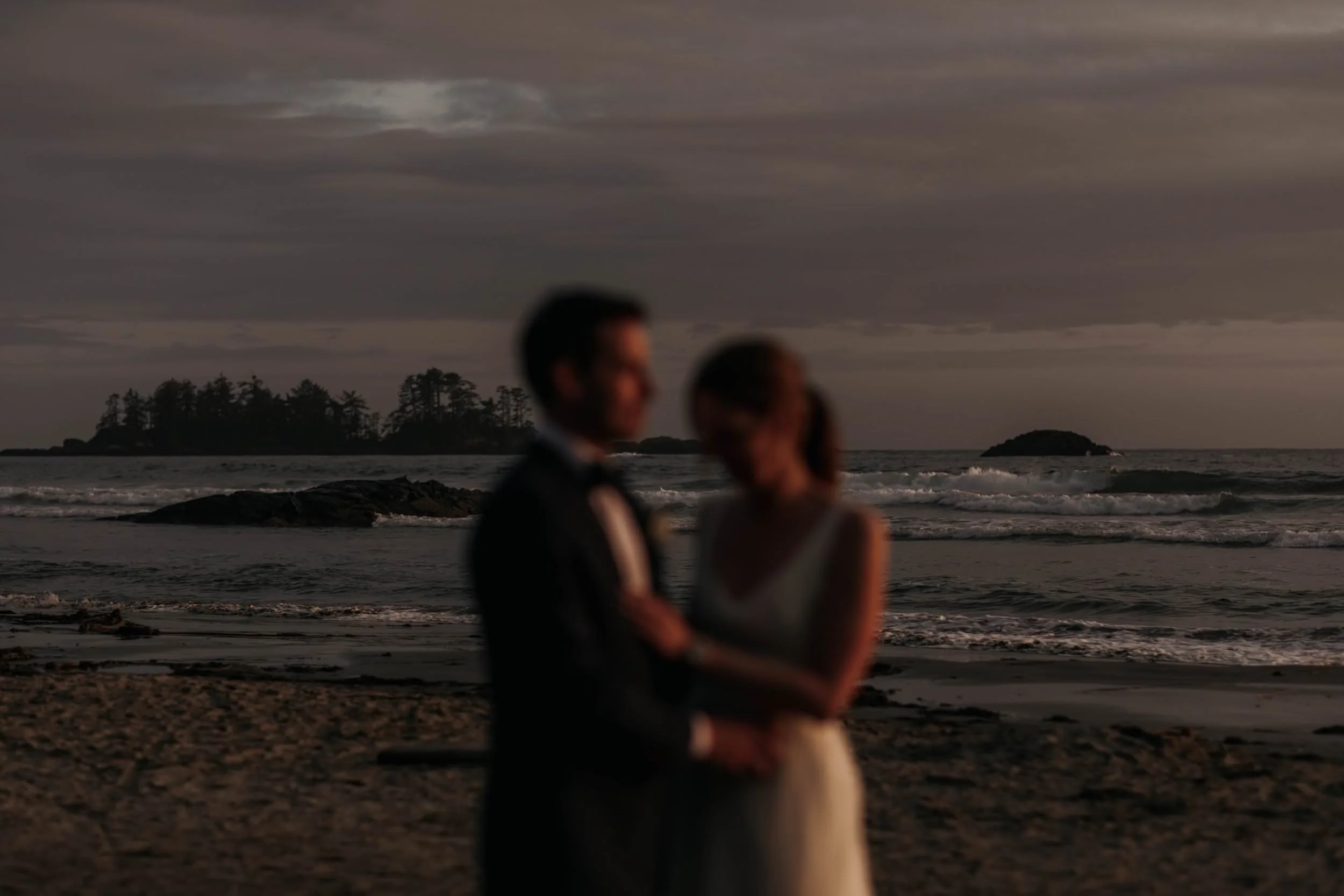  Tofino Elopement Photos at The Wickaninnish Inn on the Beach at Sunset and a ceremony in the rain forest 