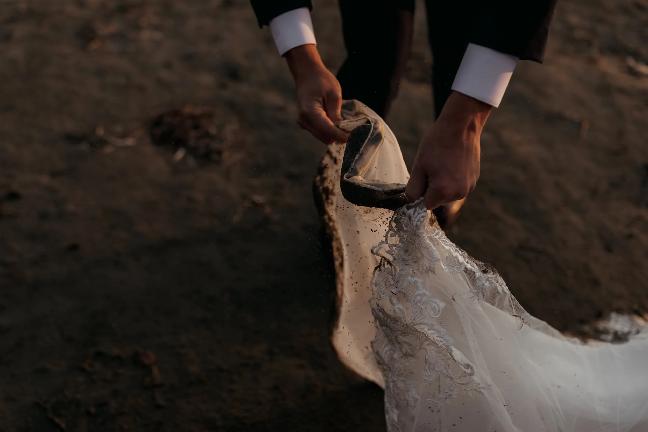  Tofino Elopement Photos at The Wickaninnish Inn on the Beach at Sunset and a ceremony in the rain forest 