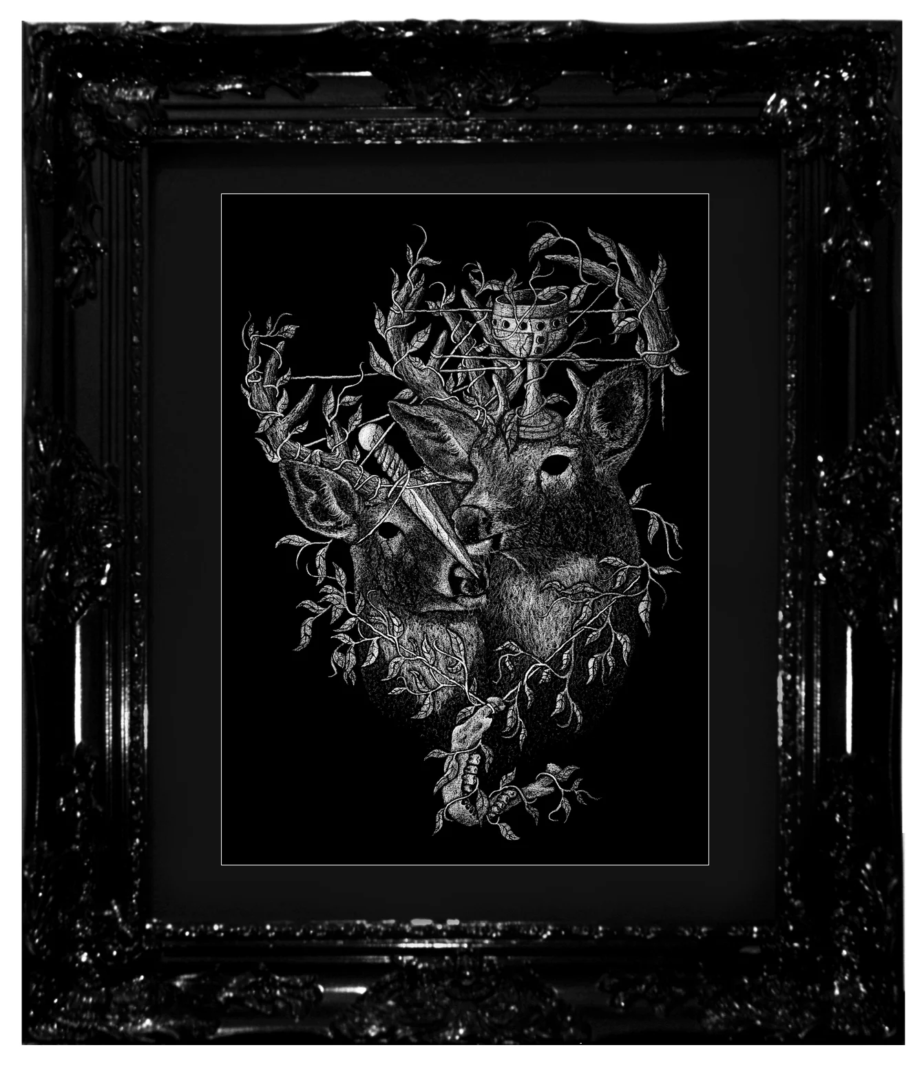 "A New Seed is Sown", 2017 Ashes, chalk-lead and ink on black cotton-rag paper 16x20", 18x24" framed Contact Last Rites Gallery for purchasing information