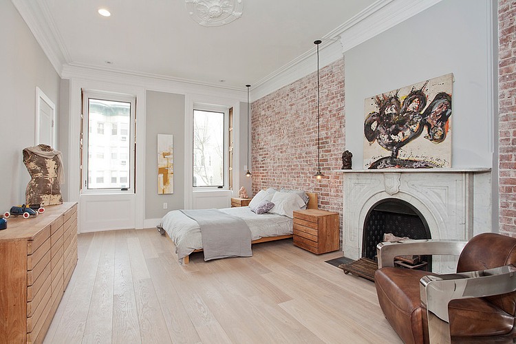 Classic meets industrial in this bedroom. 
