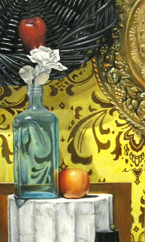 Still Life Bottle with Glass Bottle