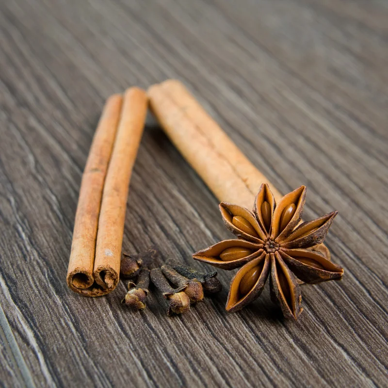 Cloves, star anise, and cinnamon sticks