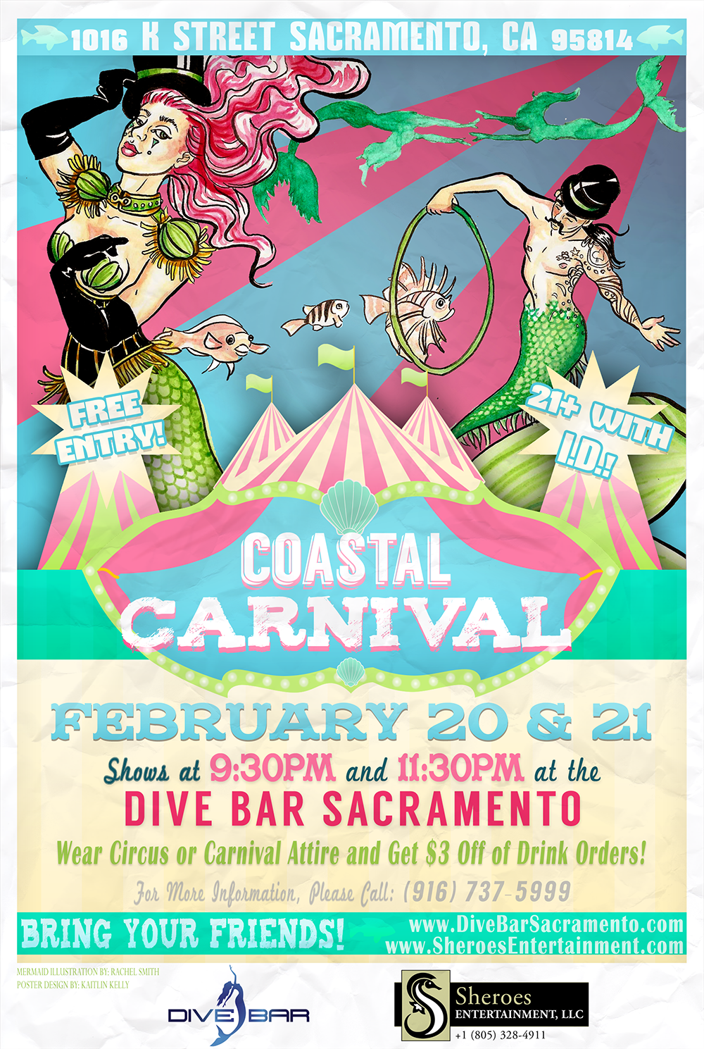 Coastal Carnival Mermaid Poster