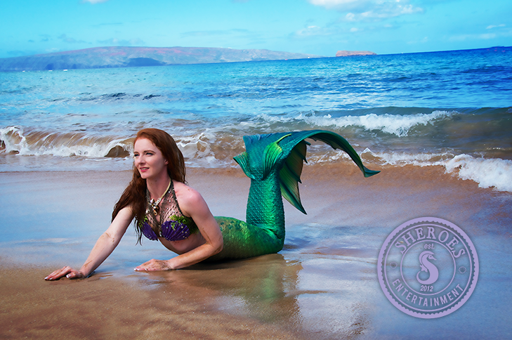 Catalina Mermaid as Little Mermaid on Beach.png