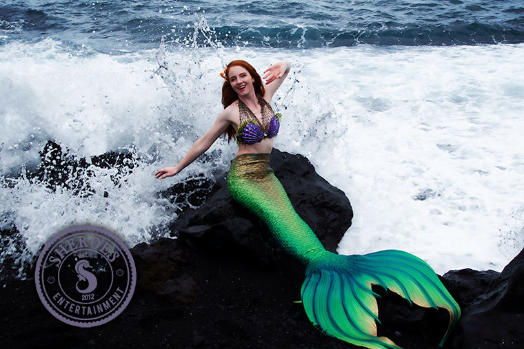 Catalina Mermaid as Little Mermaid on Rocks.png