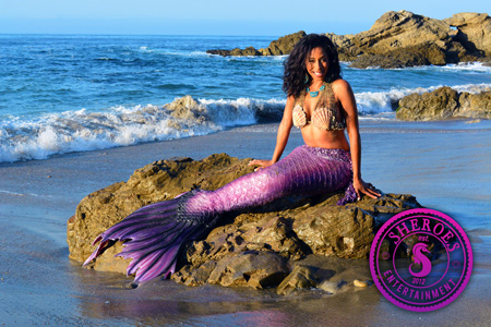 Black Mermaid Character for Birthday Party in Los Angeles