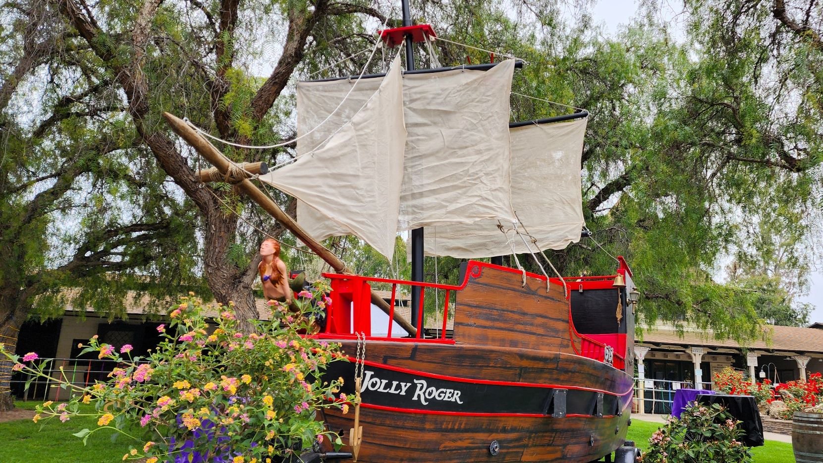 Rent a full size pirate ship for a pool party or a mobile pirate