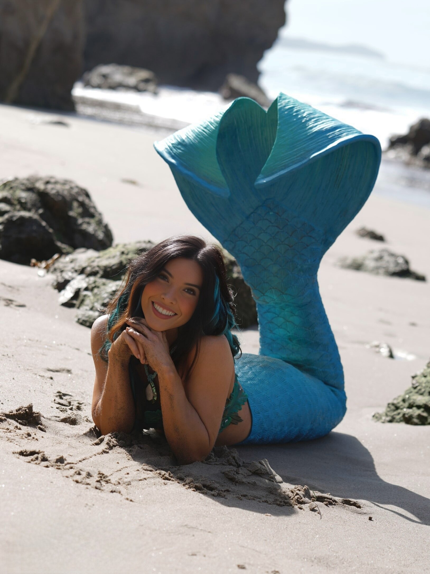 Los Angeles Latina Mermaid on Beach 2.jpg