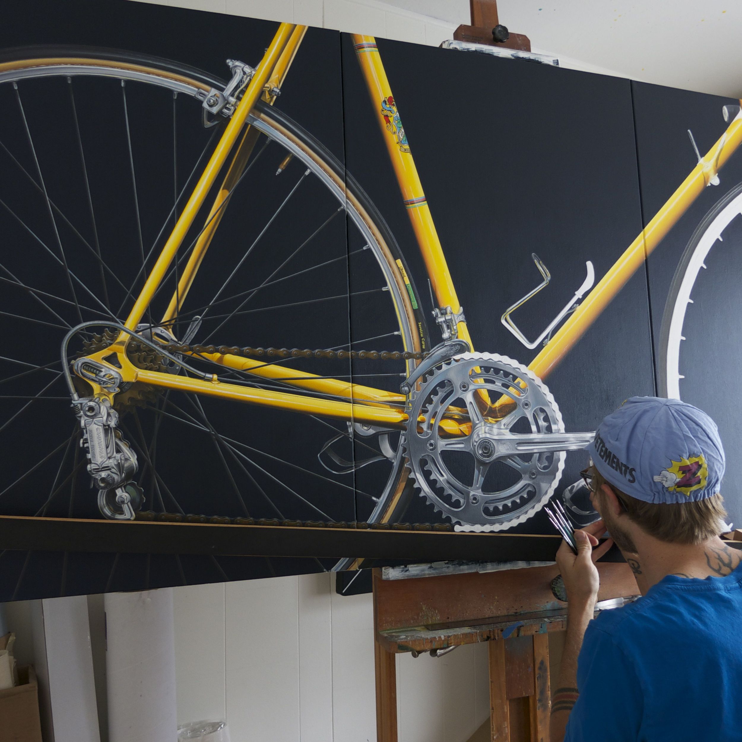 Working on "Jaune." I'm about halfway through the painting at this point.