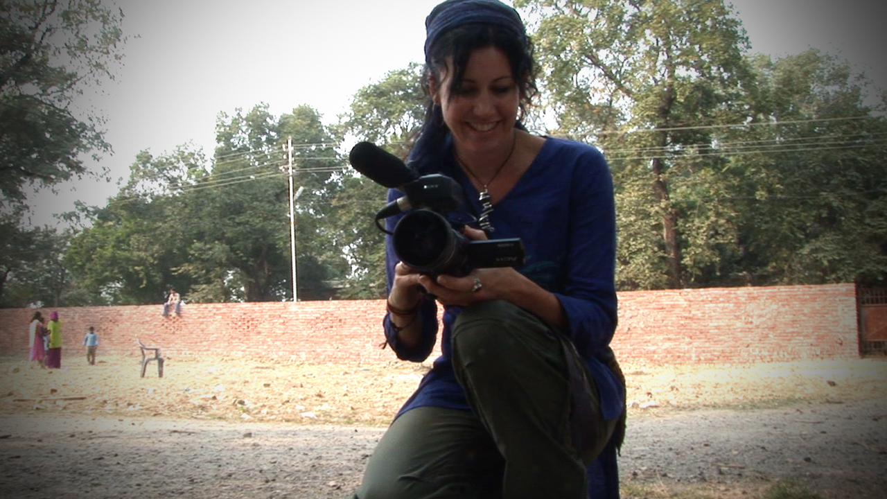 Filming at the COME house. Lucknow, Northern India