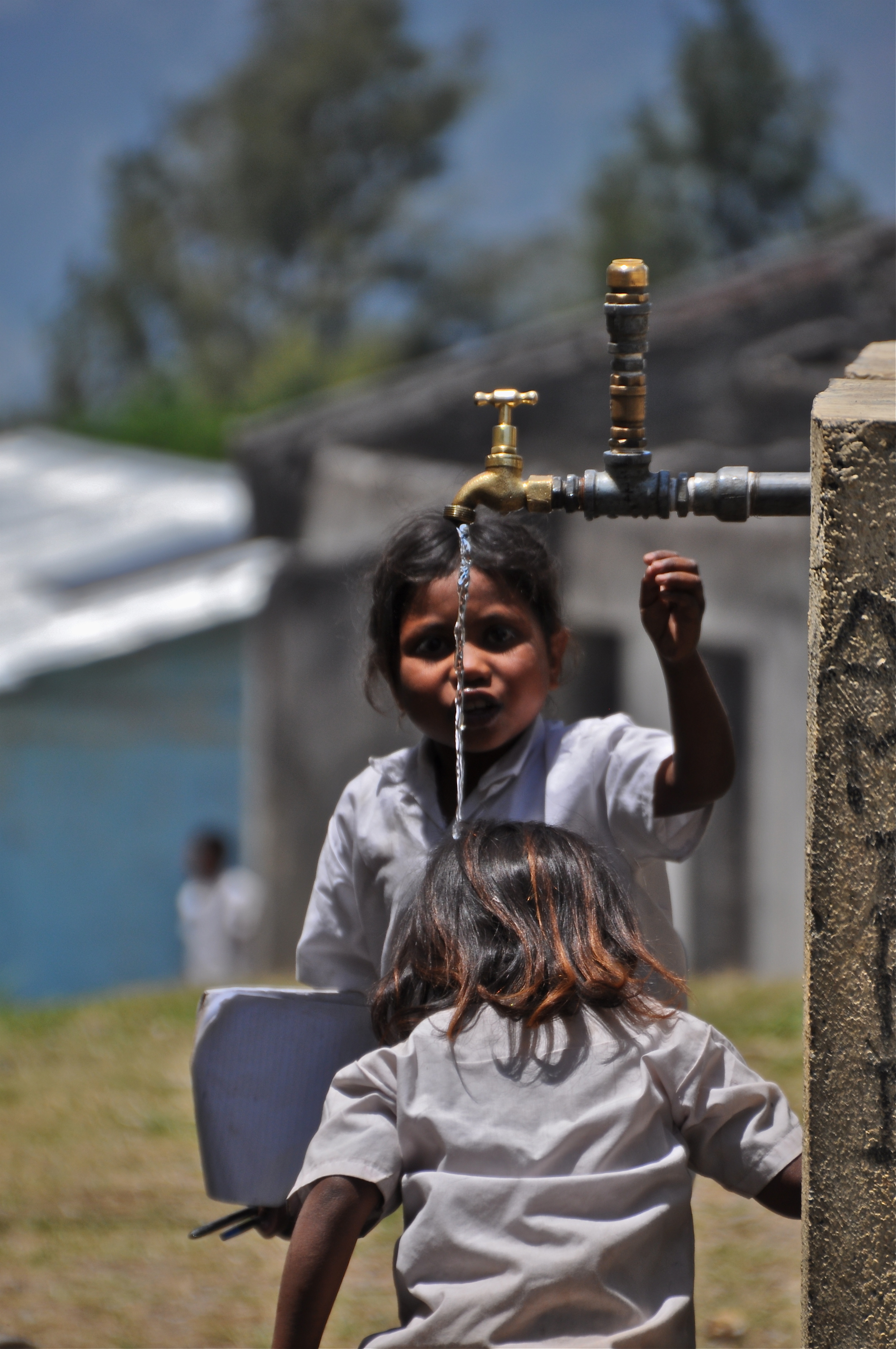 This tap was the only water supply for the entire school. On a good day it ran at a trickle leaving the school without drinking water, toilets or hand washing facilities