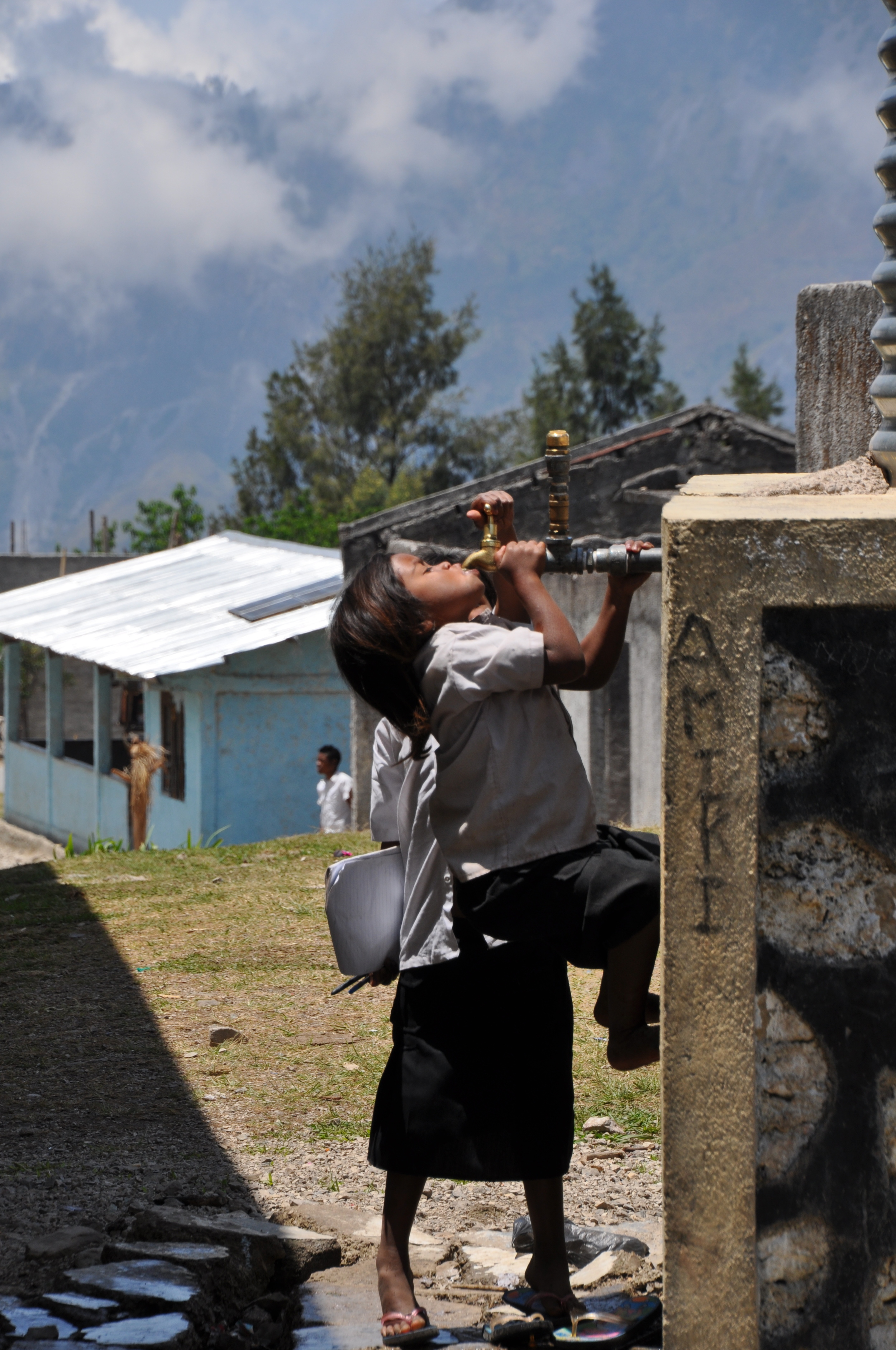 This tap was the only water supply for the entire school. On a good day it ran at a trickle leaving the school without drinking water, toilets or hand washing facilities