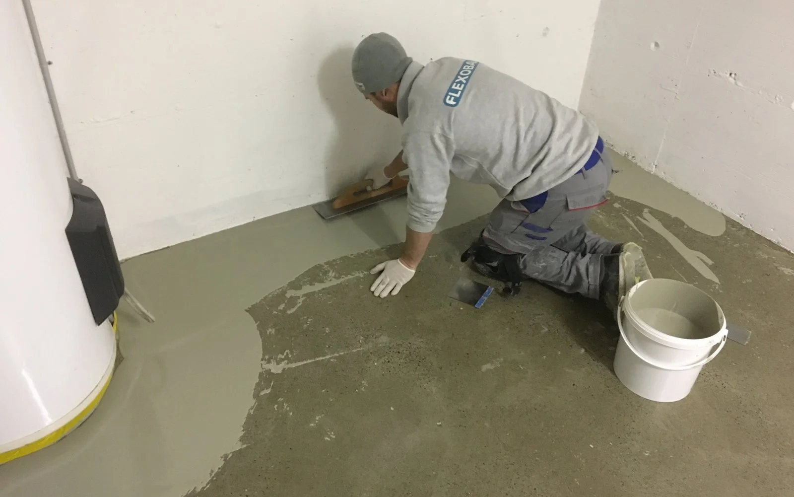 Bodenbeschichtung in Waschküche