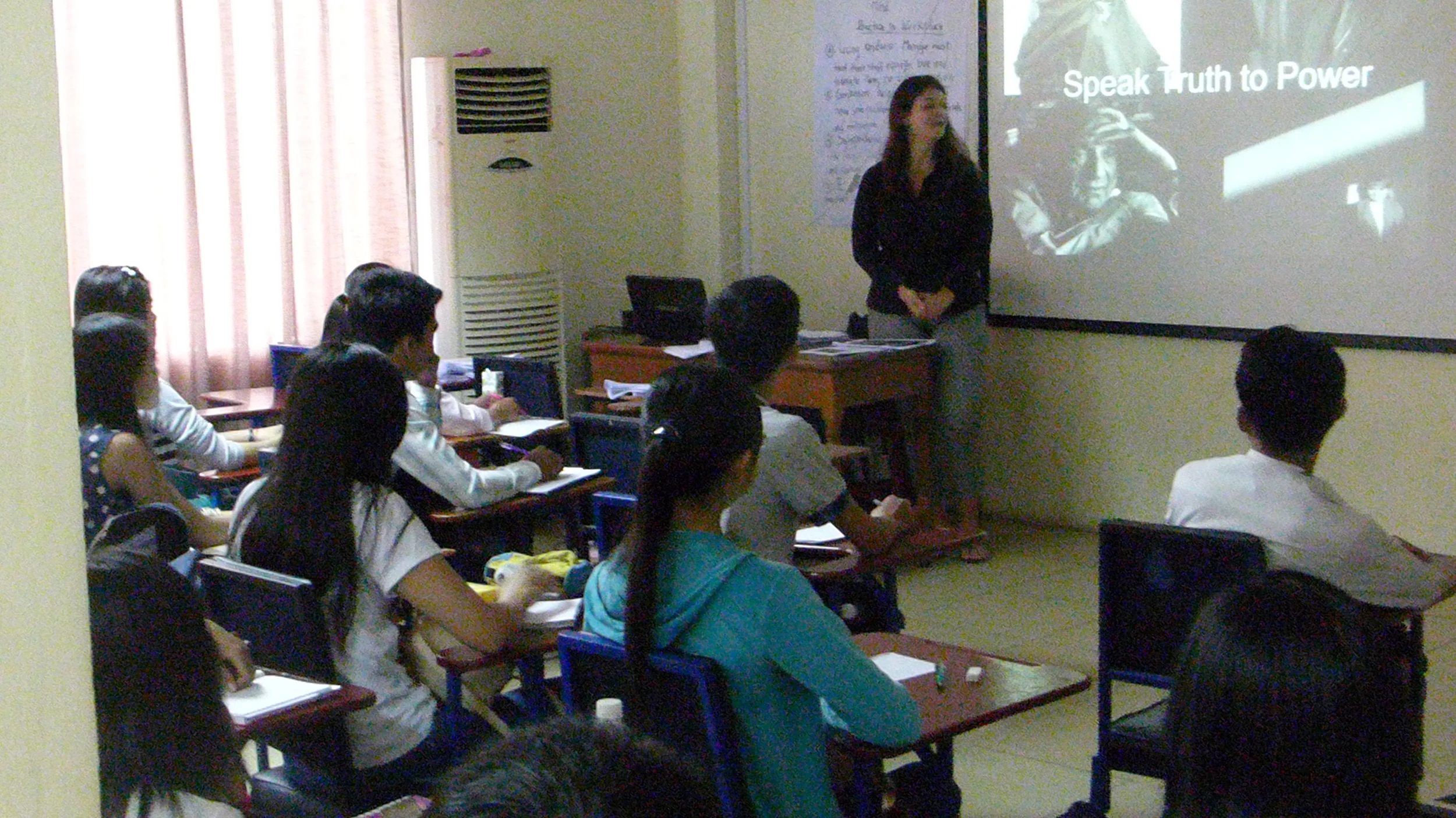 The workshop was adapted from the Robert F. Kennedy Center for Justice and Human Right's Speak Truth to Power curriculum.