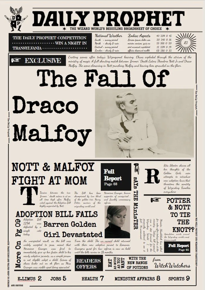 Daily Prophet Front Page - The Fall of Draco Malfoy