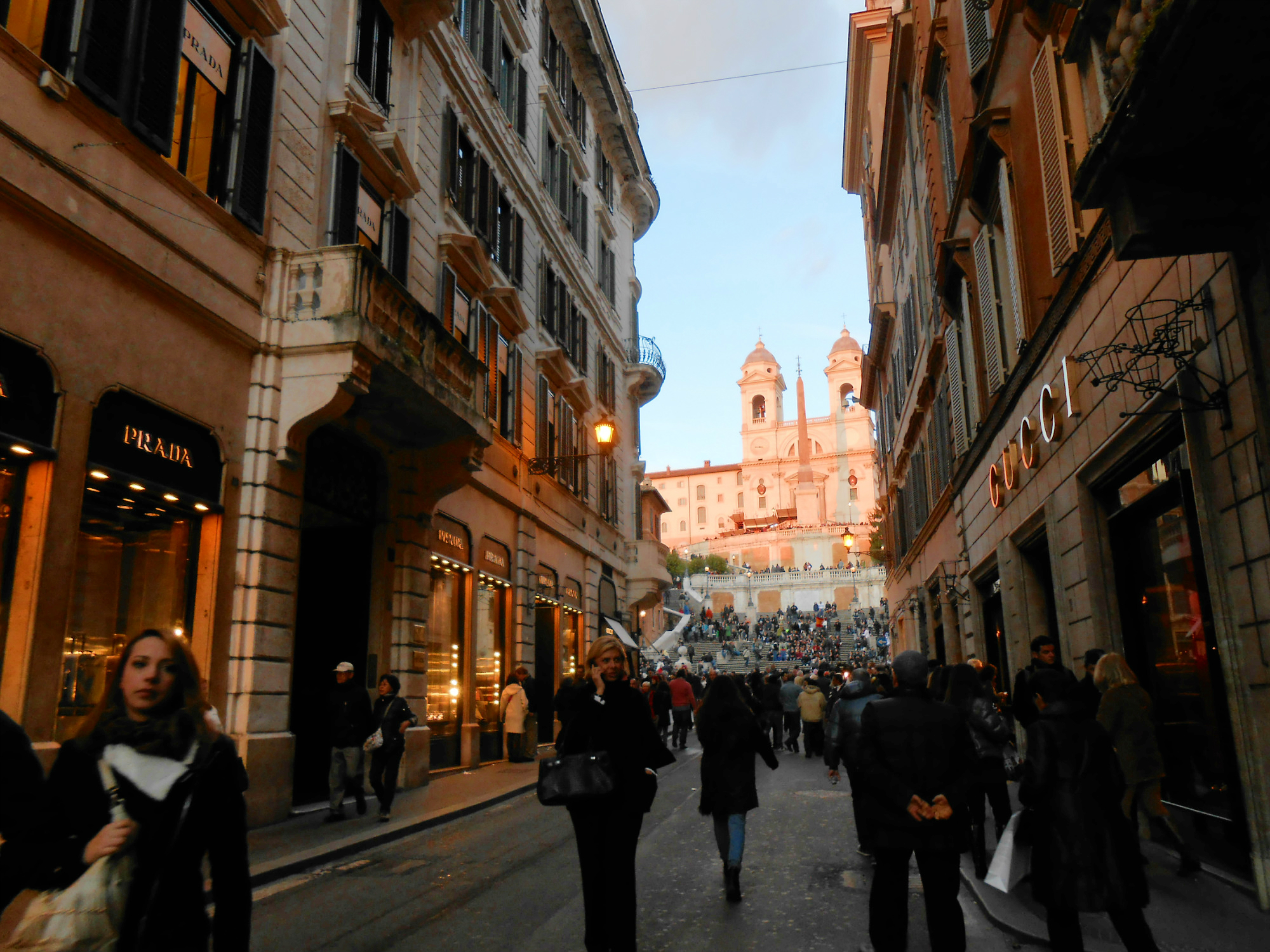 Designer shops now line the streets leading up to the iconic Spanish Steps.