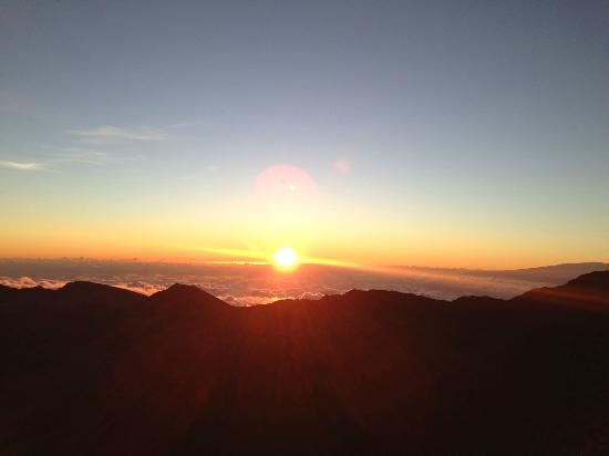 The sunrise from atop Haleakala in Maui, Hawaii