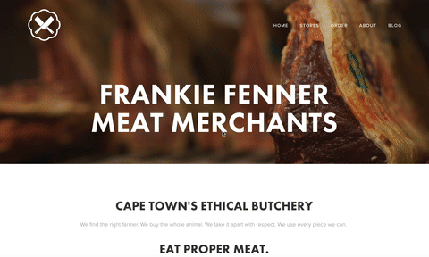 The new Frankie Fenner home page.