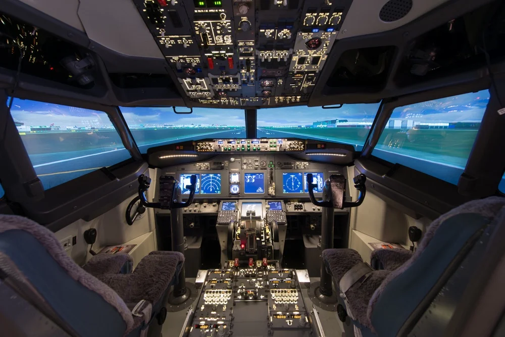 Boeing 737-800 simulator at Cambridge Airport