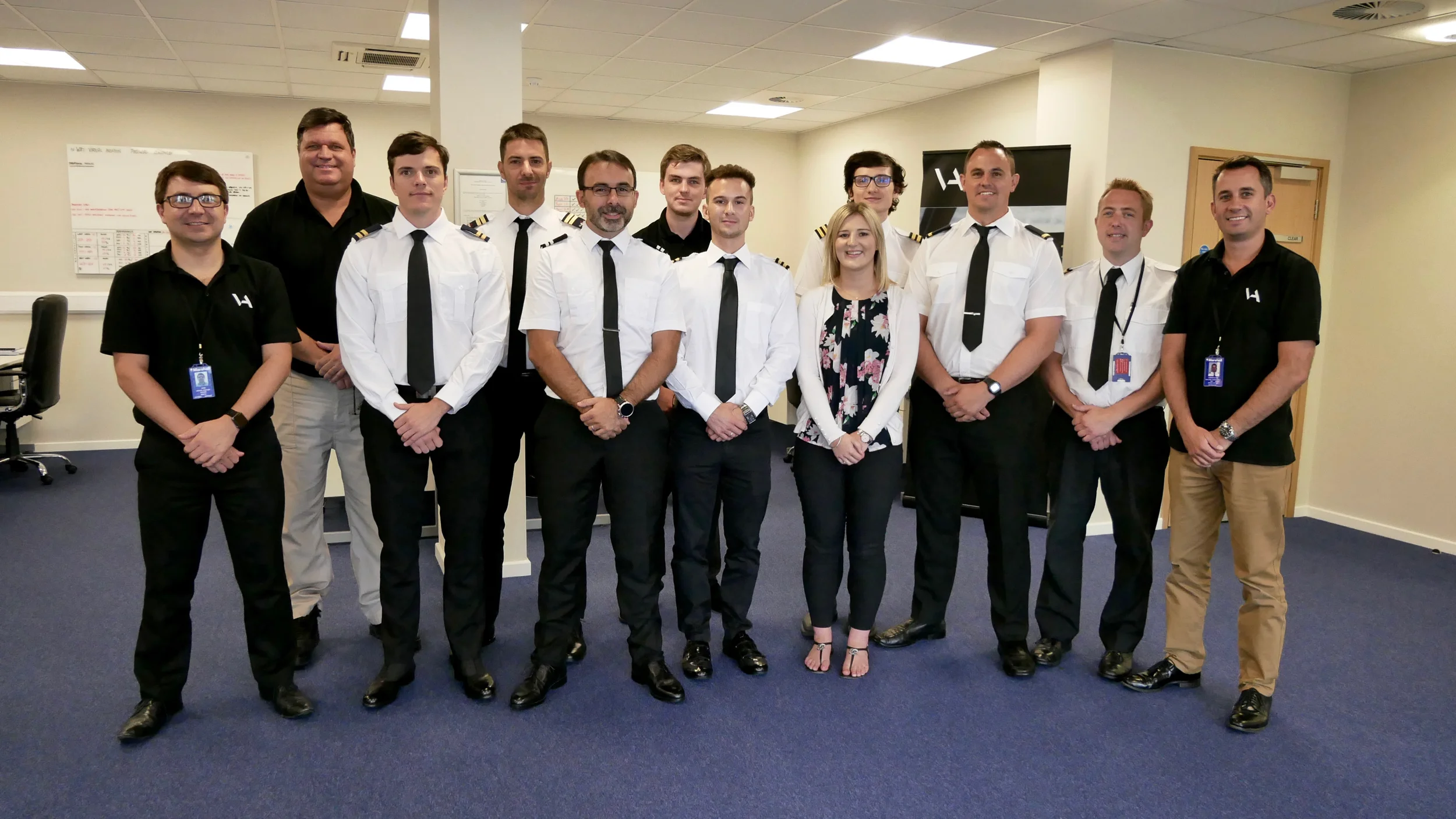 Staff and students at VA's Training Centre at Cambridge Airport