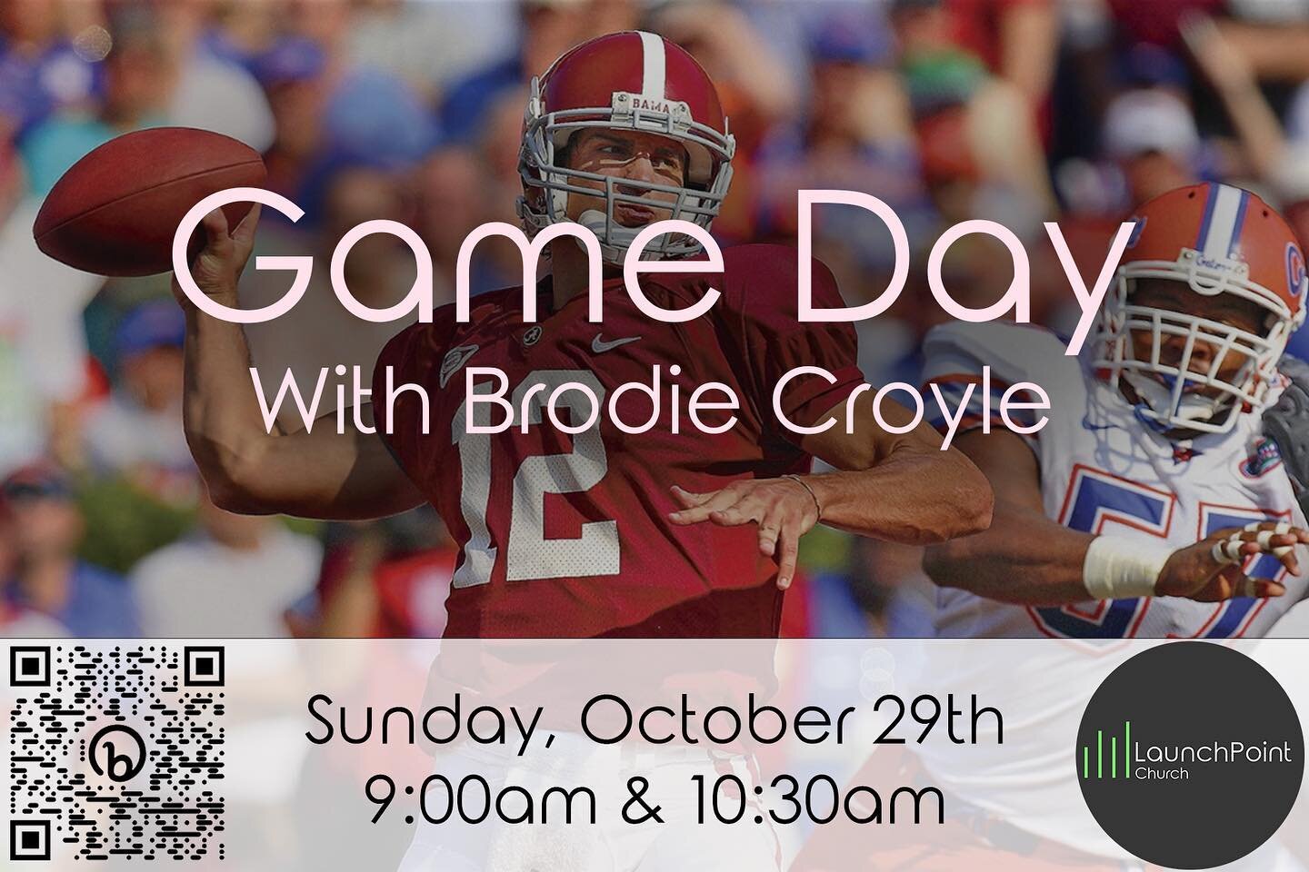 From Rainbow City, Alabama, former Alabama Crimson Tide and Kansas City Chiefs quarterback, Brodie Croyle, shares his story. Croyle will be speaking during our 9:00am &amp; 10:30am services. Invite a friend and hope to see you there!