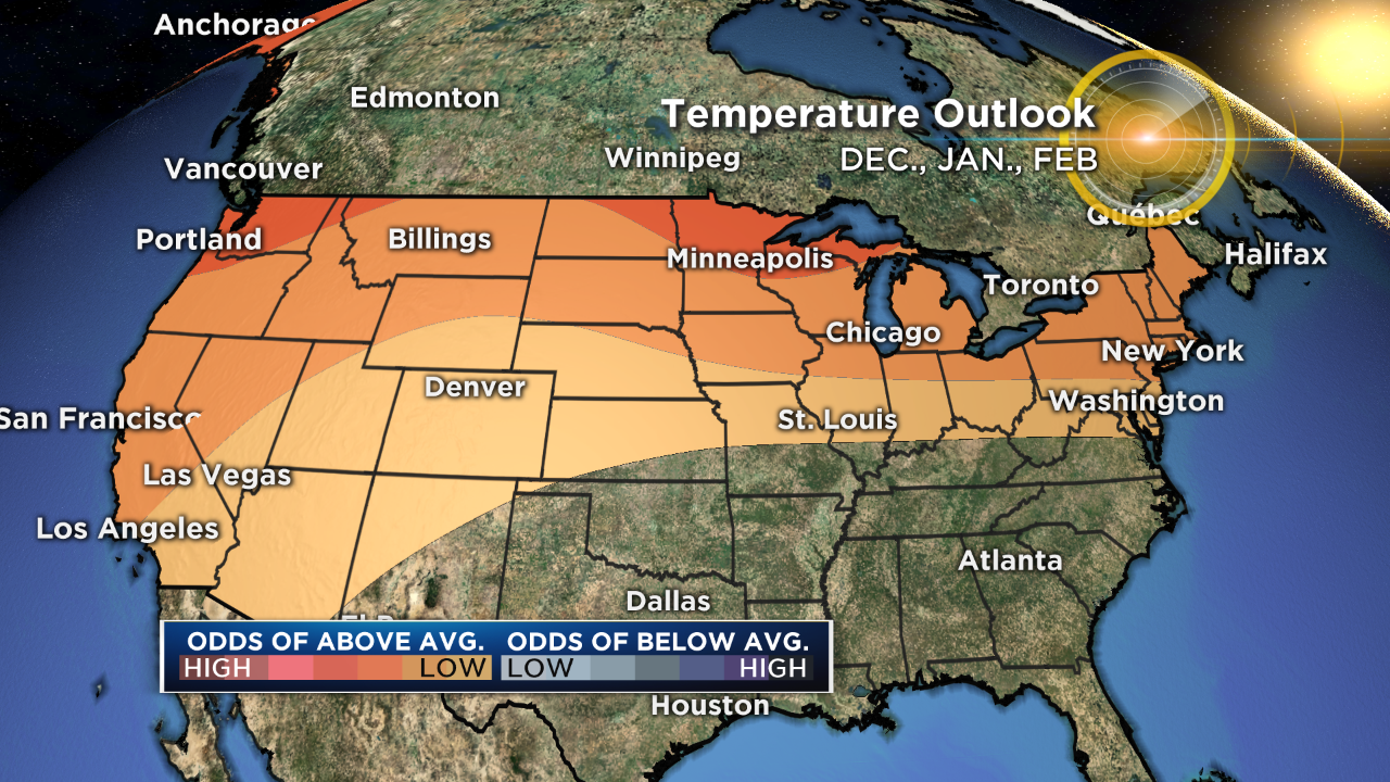 Winter 2018-19 NOAA Temperature Outlook