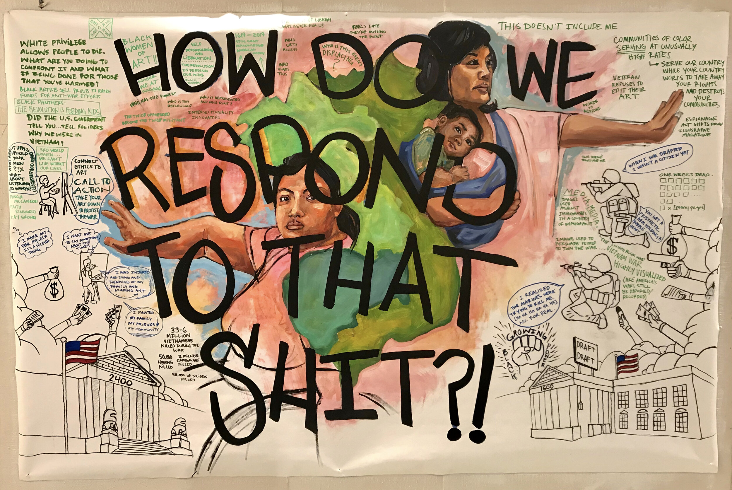  Graphic Recording for the event “Teach-in: Artists &amp; the Vietnam War” organized and hosted by the Minneapolis Institute of Arts, Minneapolis, MN (2019) 