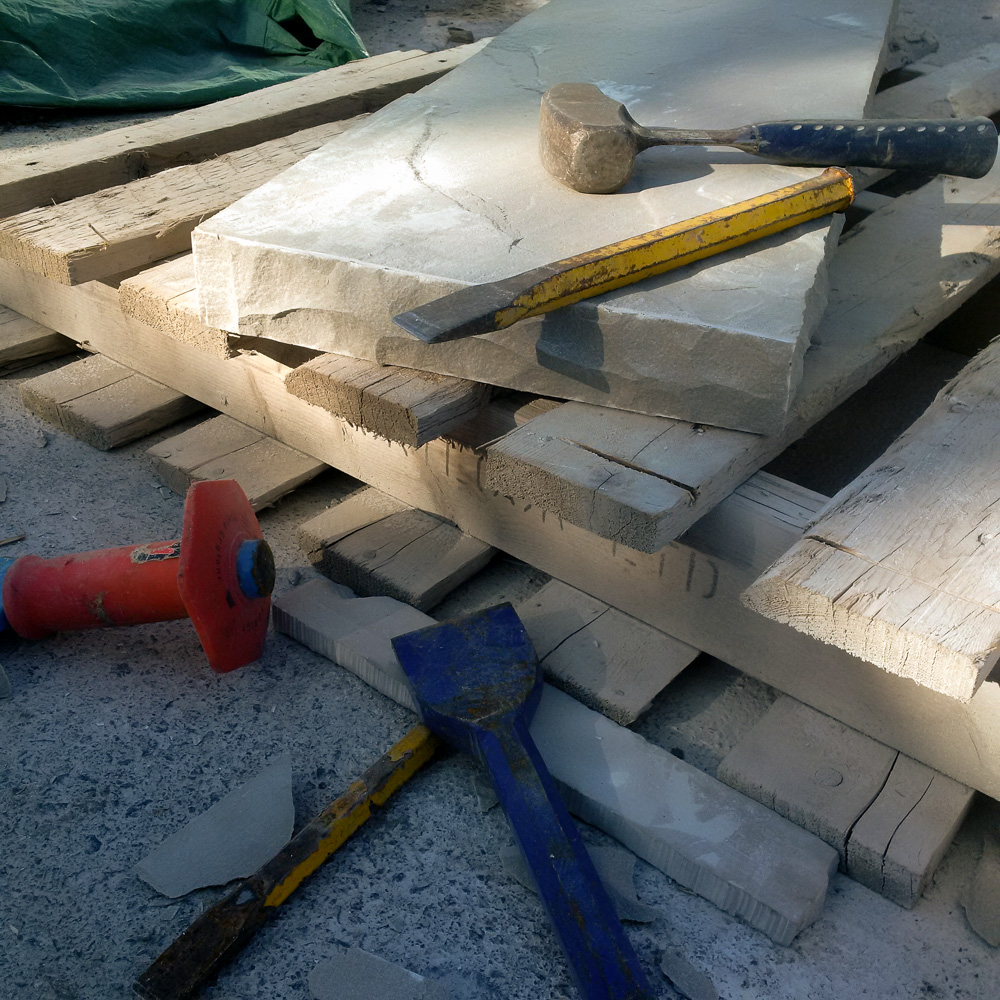 Chiseling some corner pieces.