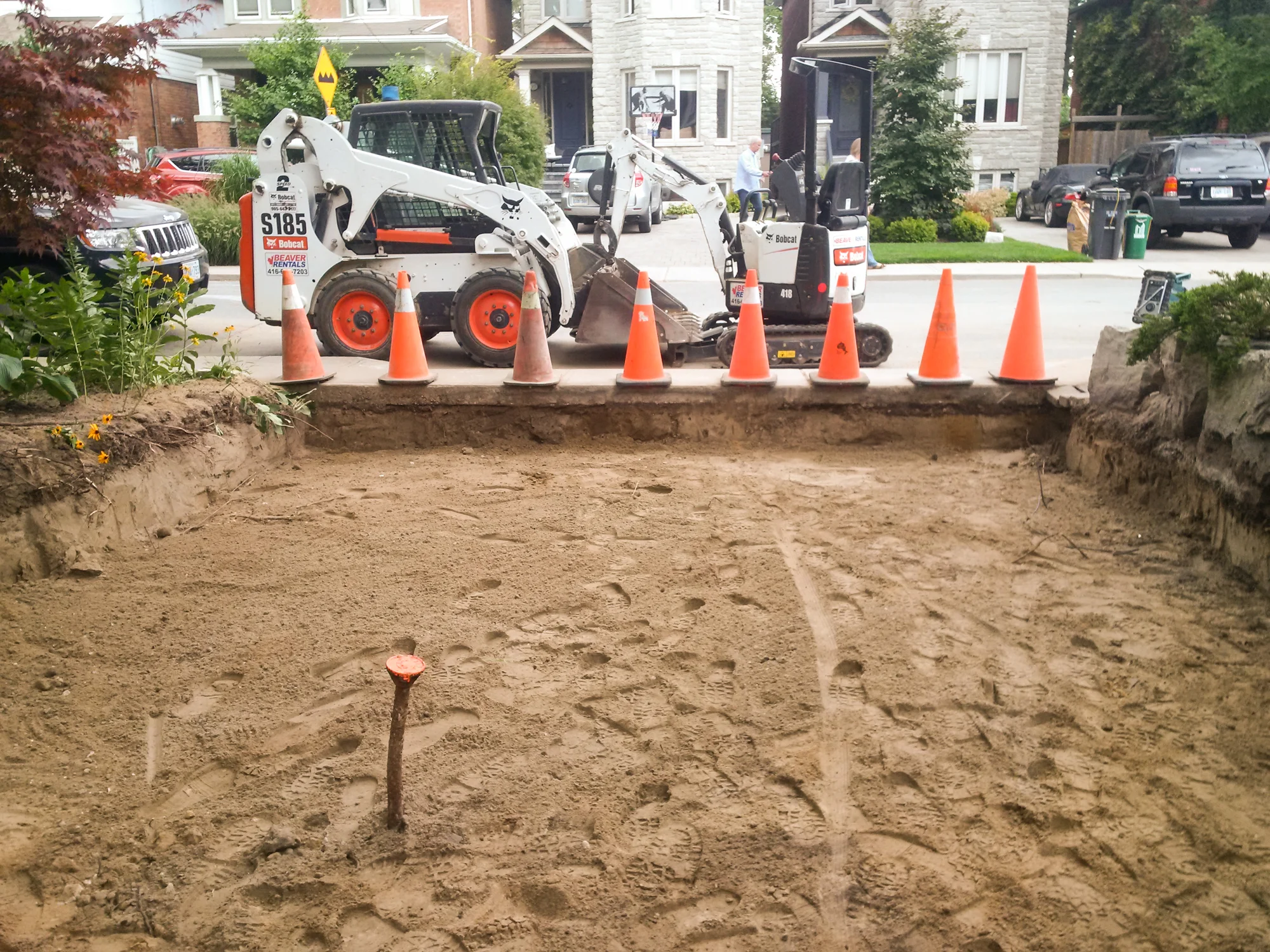 Dig-out in preparation for base