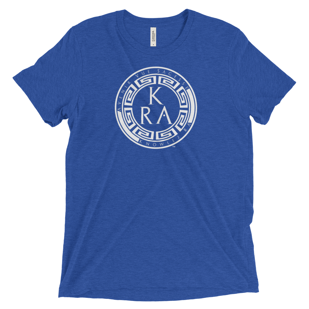 KNOWLEJ-RA-MAIN-LOGO-WHITE-(TM)_The-Knowlej-Ra-Store-Logo-(White)_mockup_Wrinkle-Front_True-Royal-Triblend.png