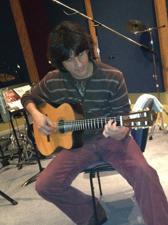 Gustavo Gonzalez playing the studio classical guitar