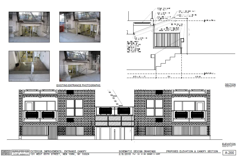 Entrance Canopy Schematic Design Elevations and Sectionsa
