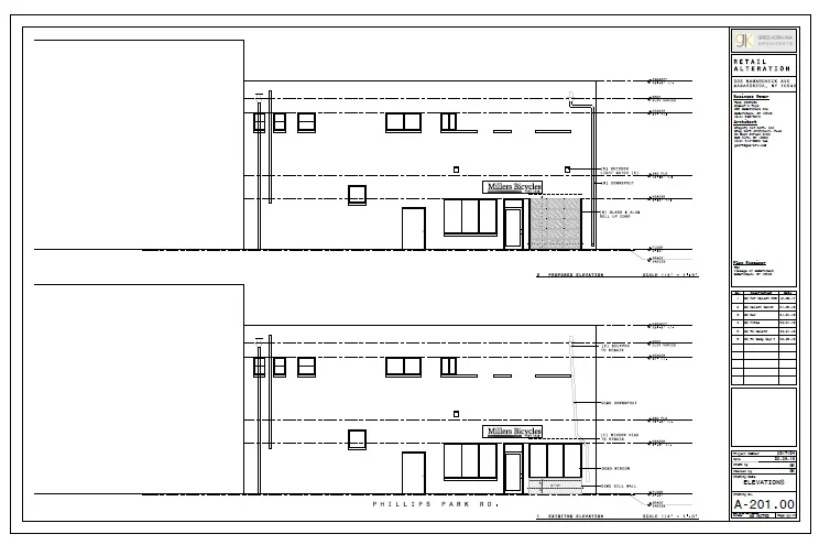 Bicycle Shop Elevations