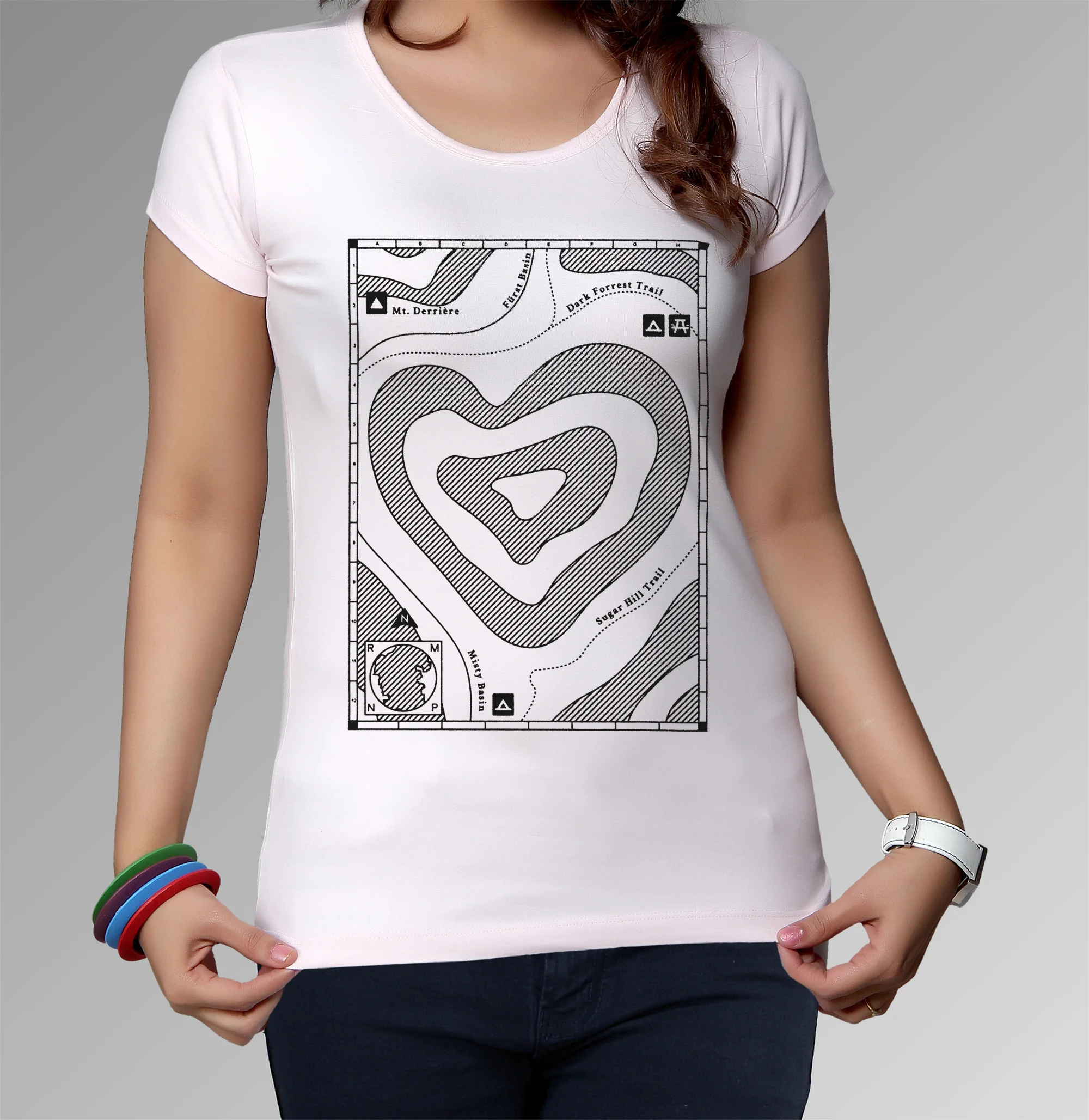 Mockup of the design on a female.