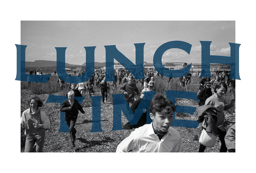 Lunch Time Print, showing the hustle to grab a bite.