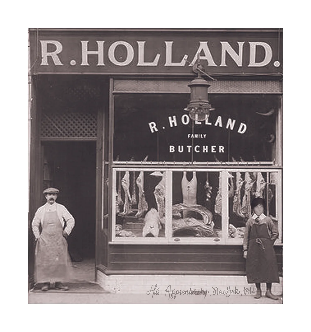 Vintage Print, designed to show the Hu legacy dating back to New York in the 1890s.