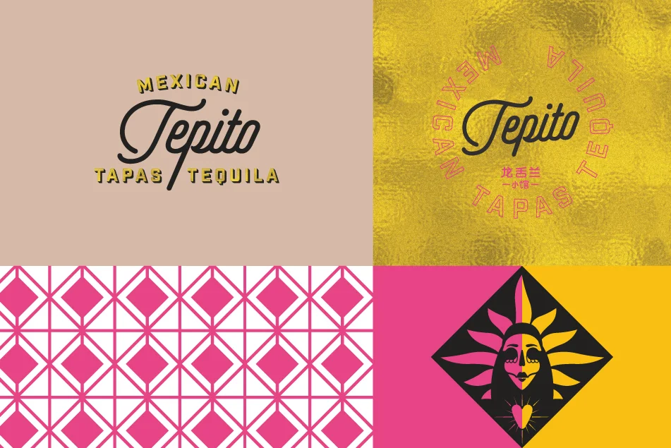 Visual Identity Board, capturing the chic older sister of Catina Agave with a fresh script and a logo mark with a story behind it.