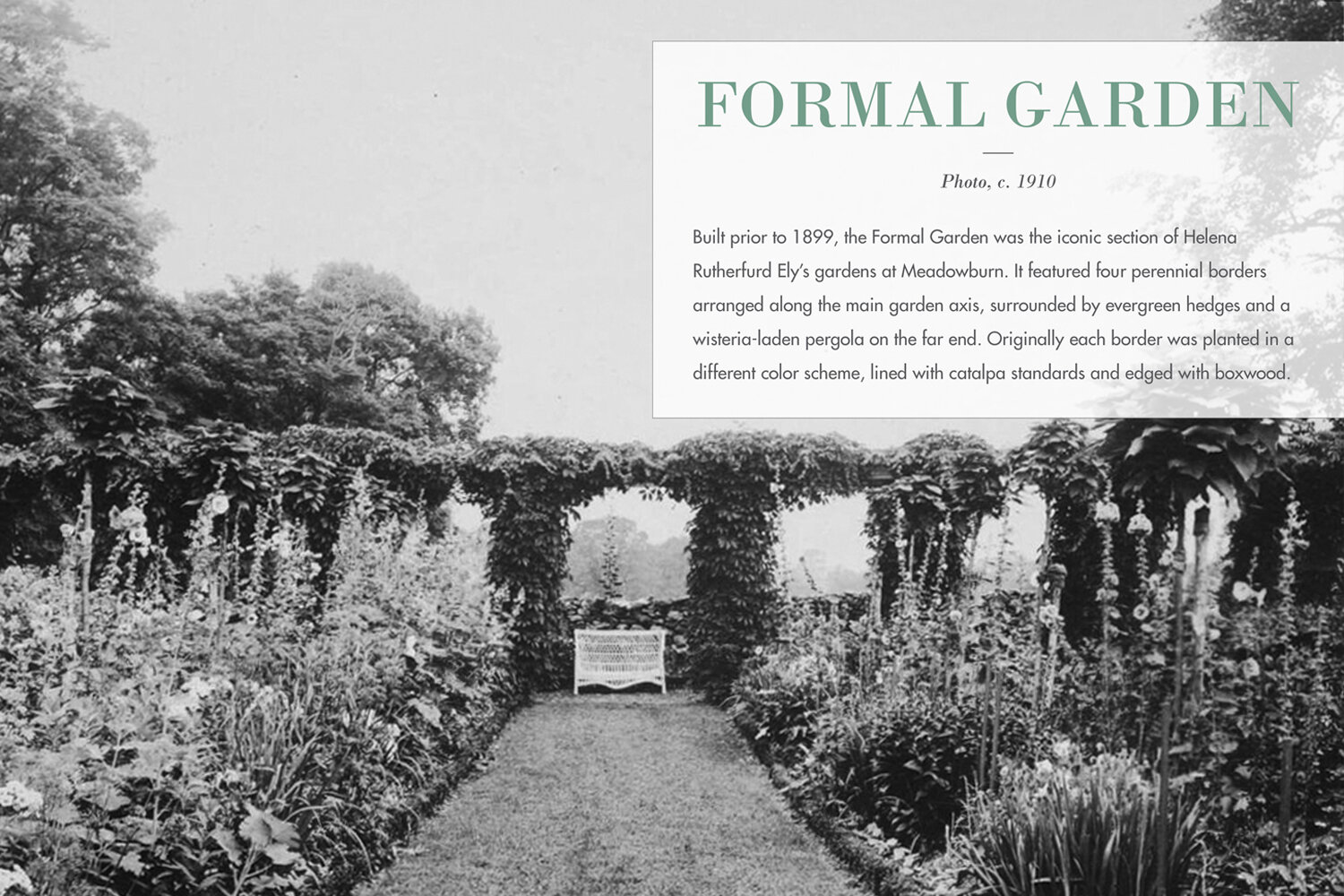 Meadowburn Farm Formal Garden Historic Photo