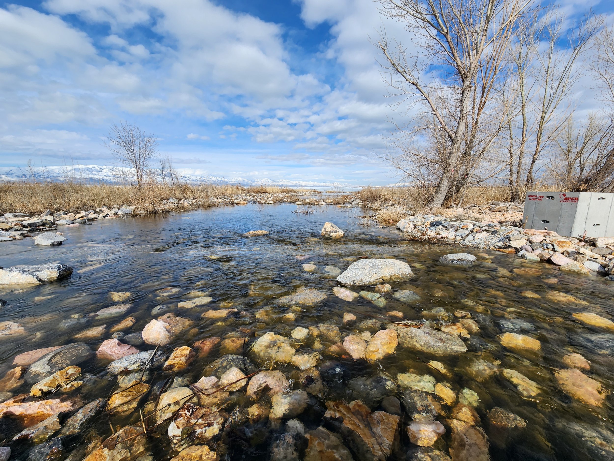  Provo River Flowing to Utah Lake from New Channel 